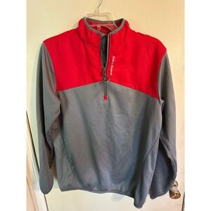 Dairy Queen Fleece Red Grey Quarter Zip Pullover Men's Large Unisex DQ Gear